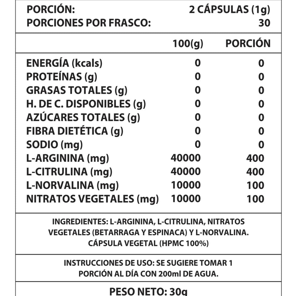 OXIDO NITRICO 1000MG 60 CAPS