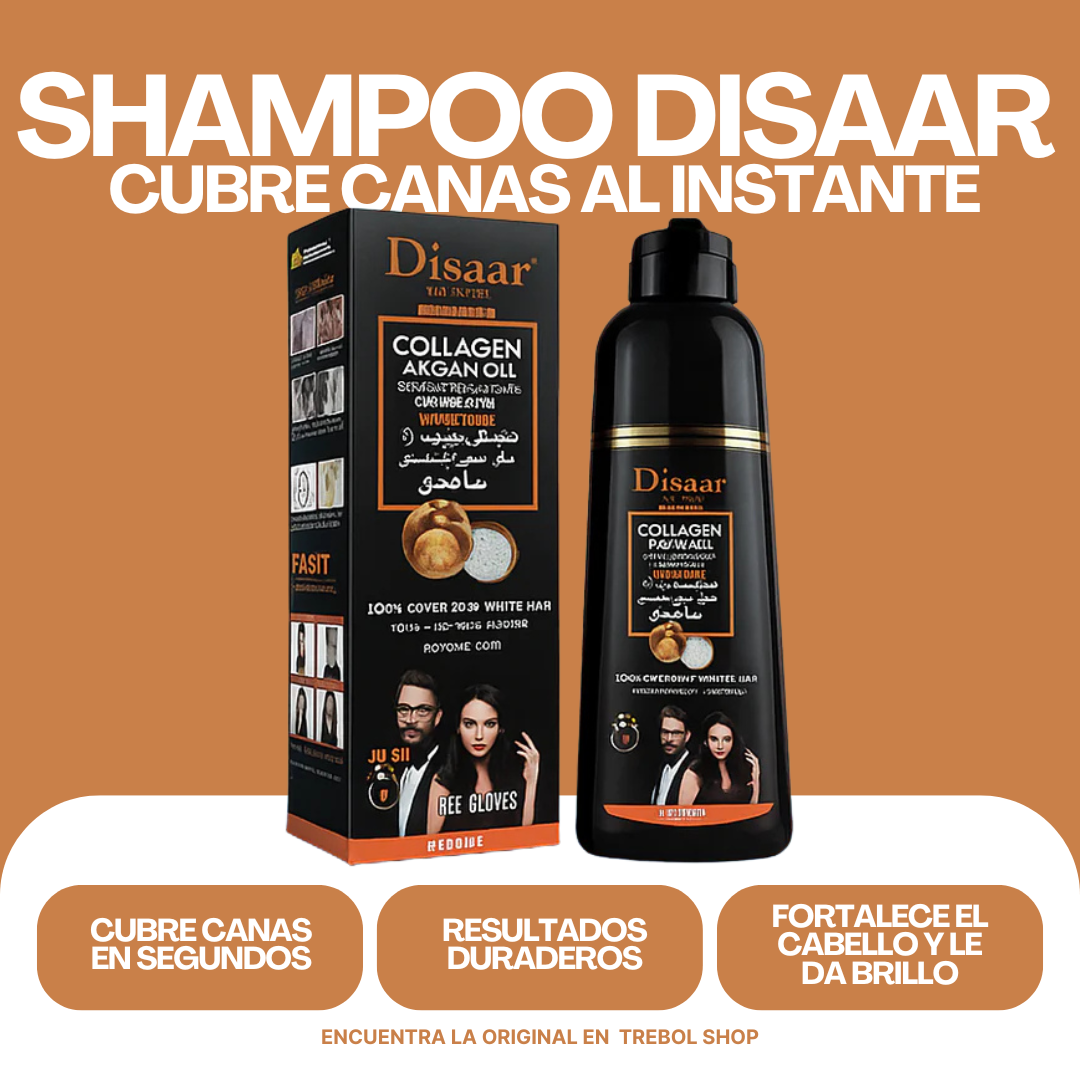 Shampoo Disaar Unisex 400ml – Cubre Canas en minutos, Sin Químicos.