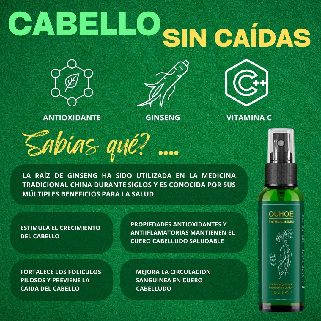 OUHOE® Spray de Crecimiento Capilar y Anti-caída